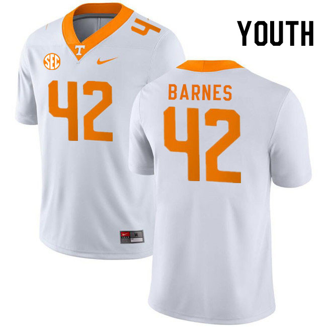 Youth #42 Hunter Barnes Tennessee Volunteers College Football Jerseys Stitched Sale-White